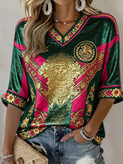 Women's Mexico Football Lover Art Printed T-shirt