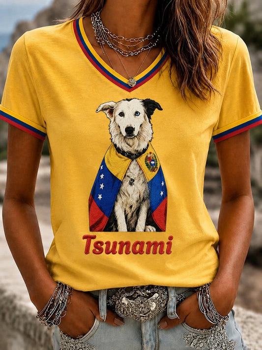 Women's Venezuela Hero Dog Tsunami Patriotic Dog Lover T-Shirt