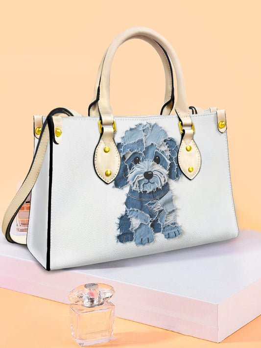 Women's Dog Patchwork Art Leather Tote Shoulder Bag