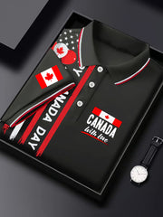 Men's Happy Canada Day Canadian Maple Leaf  Print Casual Top