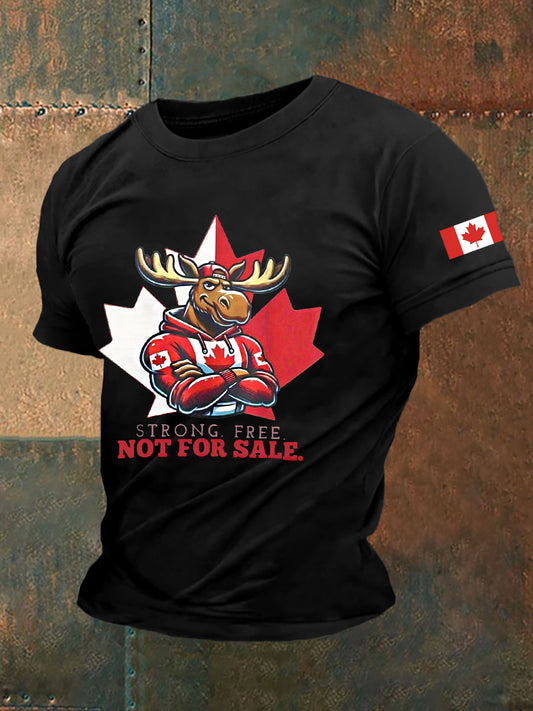 Men's Canadian Maple Leaf Print Casual Short Sleeve T-shirt