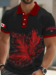 Men's Canada Flag Maple Leaf Short Sleeve Top