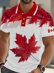 Men's Canada Flag Maple Leaf Short Sleeve Top