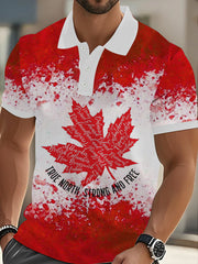 Men's Canada Flag Maple Leaf Short Sleeve Top
