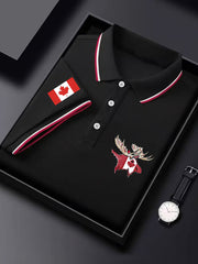 Men's Canadian Maple Leaf Print Casual Short Sleeve Tee