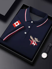 Men's Canadian Maple Leaf Print Casual Short Sleeve Tee