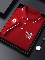 Men's Canadian Maple Leaf Print Casual Short Sleeve Tee