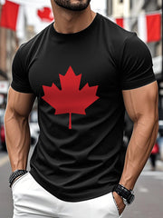 Men's Canadian Maple Leaf Print Casual Tee