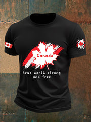 Men's Canada Flag Maple Leaf Short Sleeve T-shirt