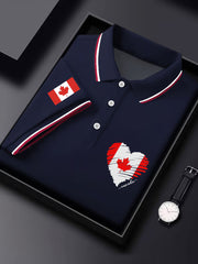 Men's Canadian Maple Leaf Print Casual Short Sleeve Tee