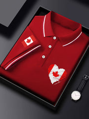 Men's Canadian Maple Leaf Print Casual Short Sleeve Tee