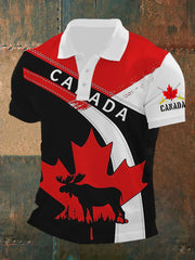 Men's Canadian Flag Maple Leaf Canadian Armed Forces Print Casual Top