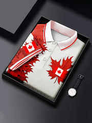 Men's Happy Canada Day Canadian Maple Leaf  Print Casual Top