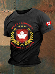 Men's Canadian Veterans Print Casual T-Shirt