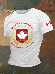 Men's Canadian Veterans Print Casual T-Shirt