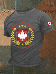 Men's Canadian Veterans Print Casual T-Shirt