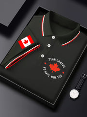 Men's Happy Canada Day Canadian Maple Leaf  Print Casual Top