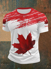 Men's Canadian Maple Leaf Print Casual Tee