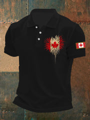 Men's Canadian Maple Leaf Print Casual Top