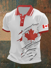 Men's Canada Flag Maple Leaf Short Sleeve Top