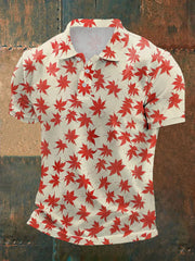 Men's Canadian Maple Leaf Print Casual Top