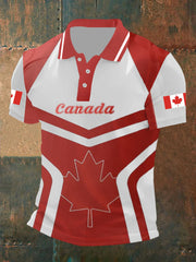Men's Canada Flag Maple Leaf Short Sleeve Top