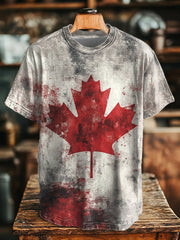 Men's Canadian Maple Leaf Printed Casual T-Shirt