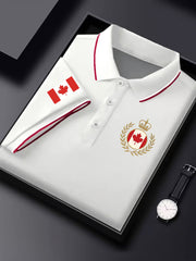 Men's Canadian Maple Leaf Print Casual Short Sleeve Tee