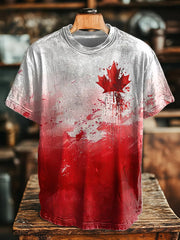 Men's Canadian Maple Leaf Printed Casual T-Shirt