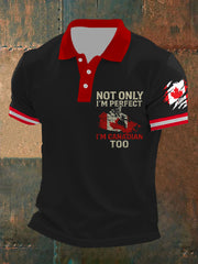 Men's Canada Flag Maple Leaf Funny Canadian Pride Short Sleeve Top