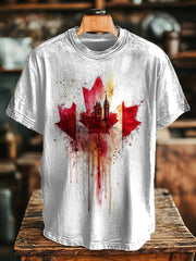 Men's Canadian Maple Leaf Printed Casual T-Shirt