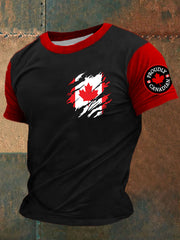 Men's Canada Flag Maple Leaf Short Sleeve T-shirt