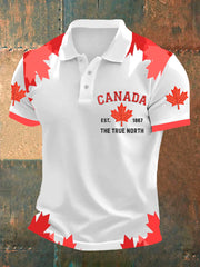 Men's Retro Canadian Maple Leaf Print Shirt