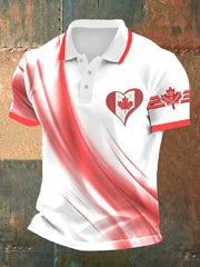Men's Retro Canadian Maple Leaf Print Shirt