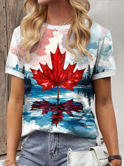 Women's Canada Maple Print Casual Shirt