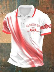 Men's Retro Canadian Maple Leaf Print Shirt