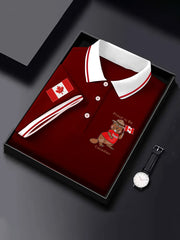 Men's Canadian Flag Maple Leaf Print Casual Top