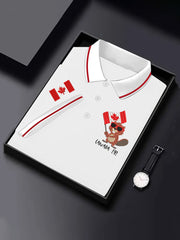 Men's Canadian Flag Maple Leaf Print Casual Top