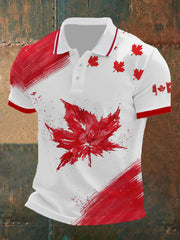 Men's Canada Print Button T-Shirt