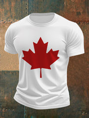 Men's Canadian Maple Leaf Print Casual Tee