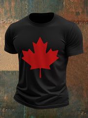 Men's Canadian Maple Leaf Print Casual Tee