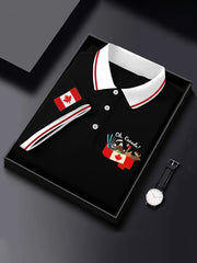 Men's Canadian Flag Maple Leaf Print Casual Top