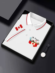 Men's Canadian Flag Maple Leaf Print Casual Top
