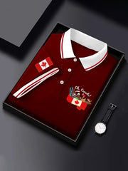 Men's Canadian Flag Maple Leaf Print Casual Top