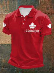 Men's Canadian Maple Leaf Print Casual Top