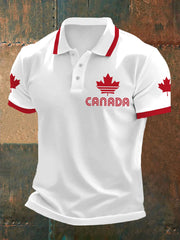 Men's Canadian Maple Leaf Print Casual Top
