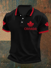 Men's Canadian Maple Leaf Print Casual Top