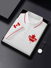 Men's Canadian Flag Maple Leaf Print Casual Top