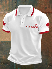 Men's Canadian Maple Leaf Print Casual Top
