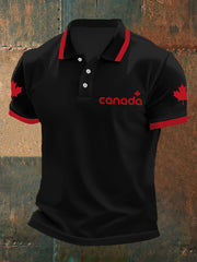 Men's Canadian Maple Leaf Print Casual Top